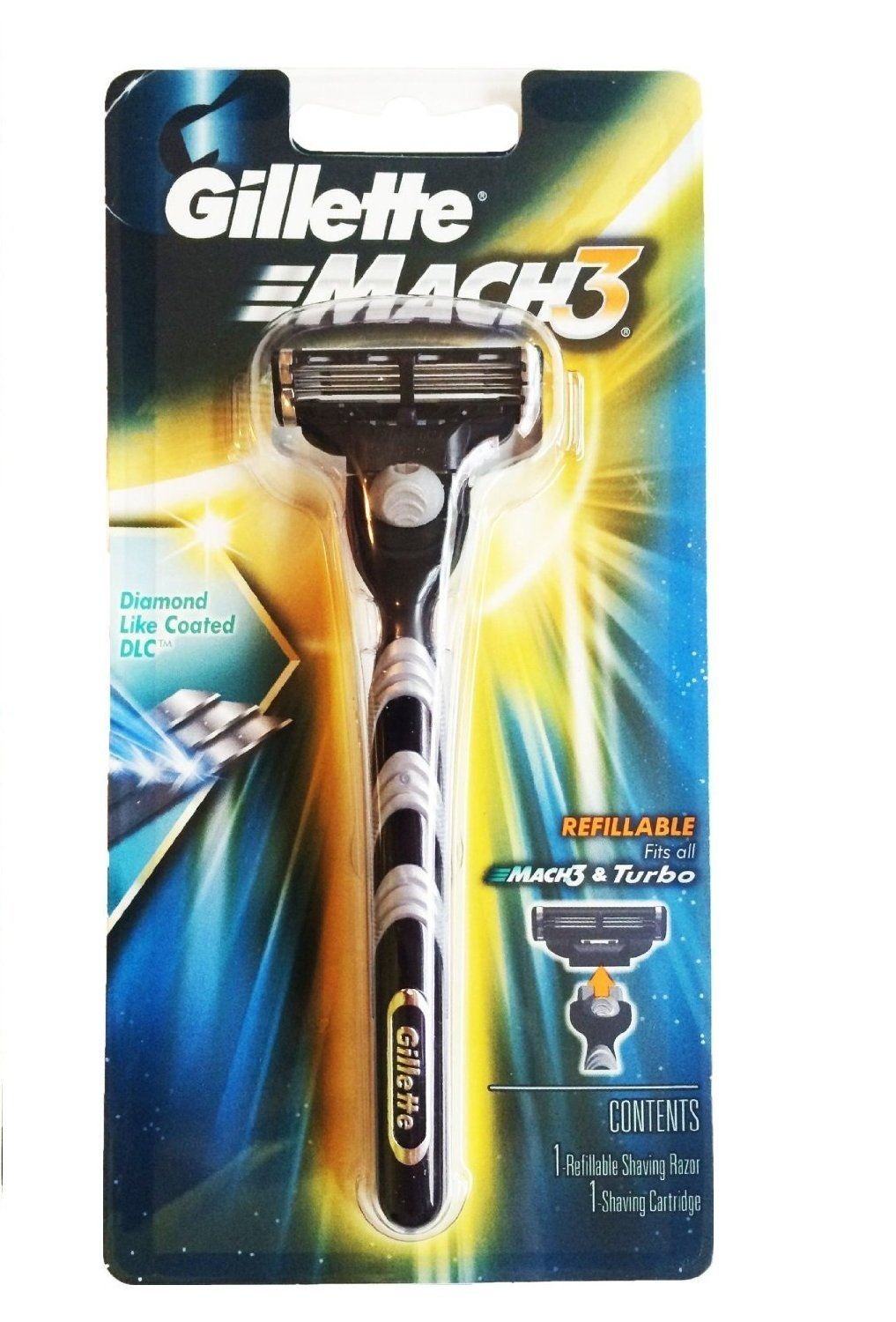 MACH 3 - Handle w/1 Cartridge & Turbo REFILLABLE Razor