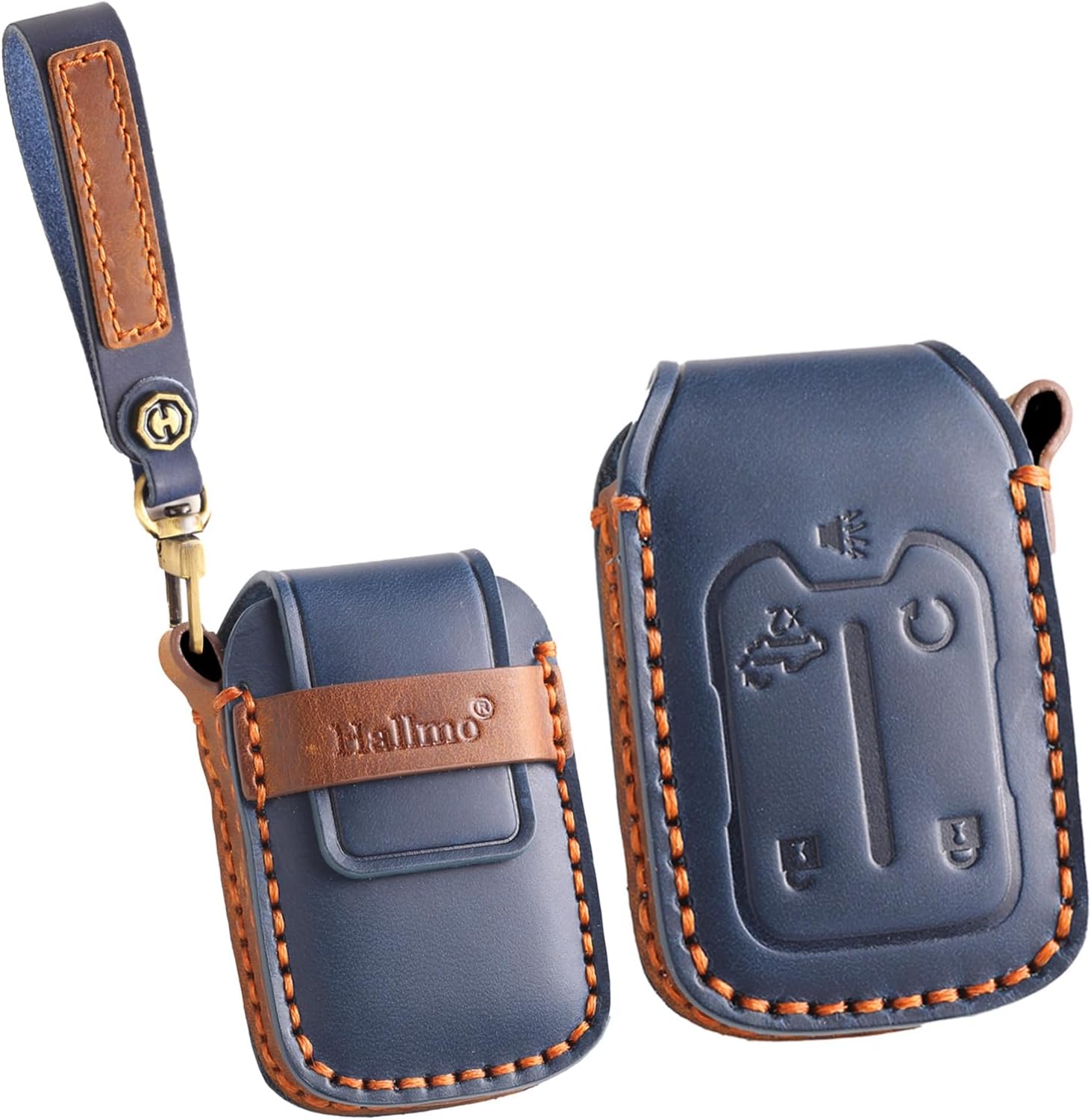 ontto 5-Button Leather Key Fob Case Fit for Chevy Silverado 1500 2500HD 3500HD Car Accessories,Smart Remote Car Key Cover Fit for GMC Yukon Sierra Acadia Terrain,Classy Key Skin,Red