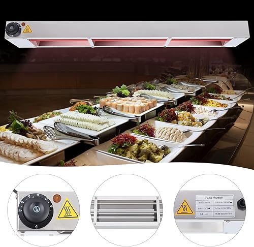 Miniatura 3 de Lámpara de calor de alimentos de 36 pulgadas, calentador de alimentos infrarrojo con control de temperatura y enchufe de seguridad triangular para