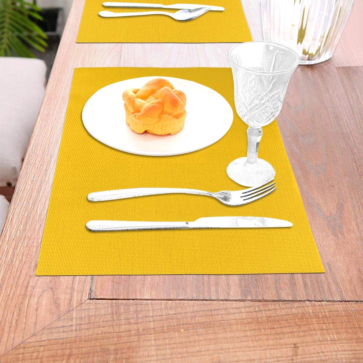not Mikado Yellow Woven Placemat6 Piece Set of Placemats Pc Party Kitchen Dining Room Home Table Food Dinnerware Tableware Dishware Dishes Mat