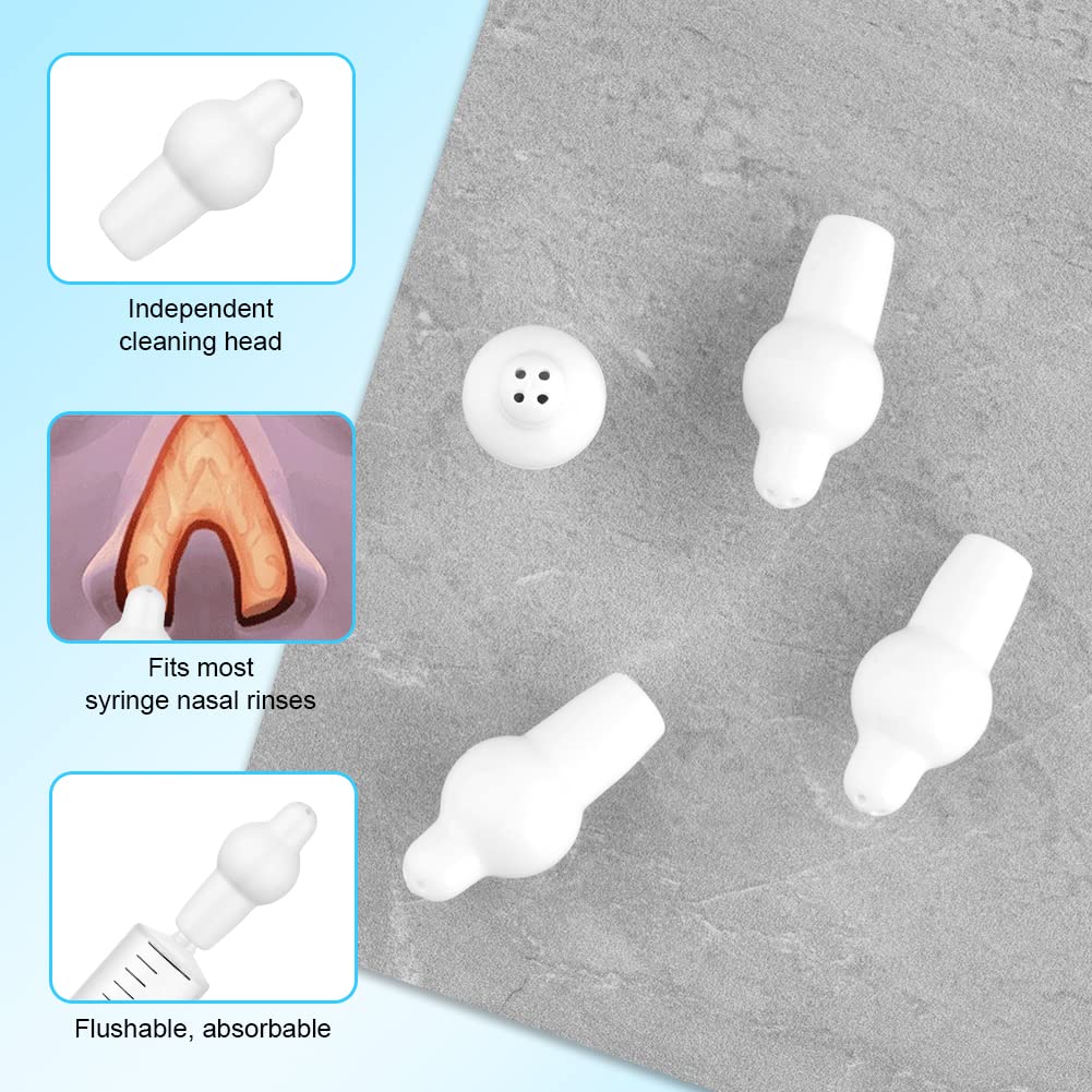 URAQT Embout Seringue Nasale Bebe, 4PCS Remplacement Embout Mouche Bebe En Silicone pour Seringue Lavage De Nez Bebe, Blanc, A