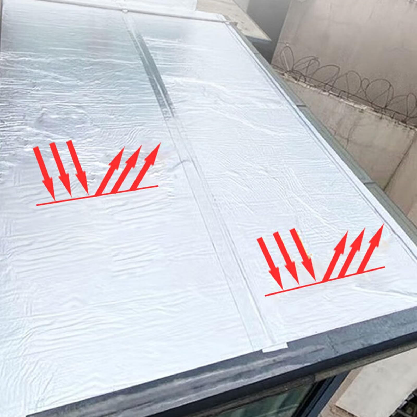 Samoprzylepna rolka izolacyjna z folii aluminiowej - 10 mm gruba bariera promiennikowa do wygłuszania, odbłyśnik ciepła do pojazdów, kemping, dach do pokoju słonecznego (rozmiar: 3 m²)