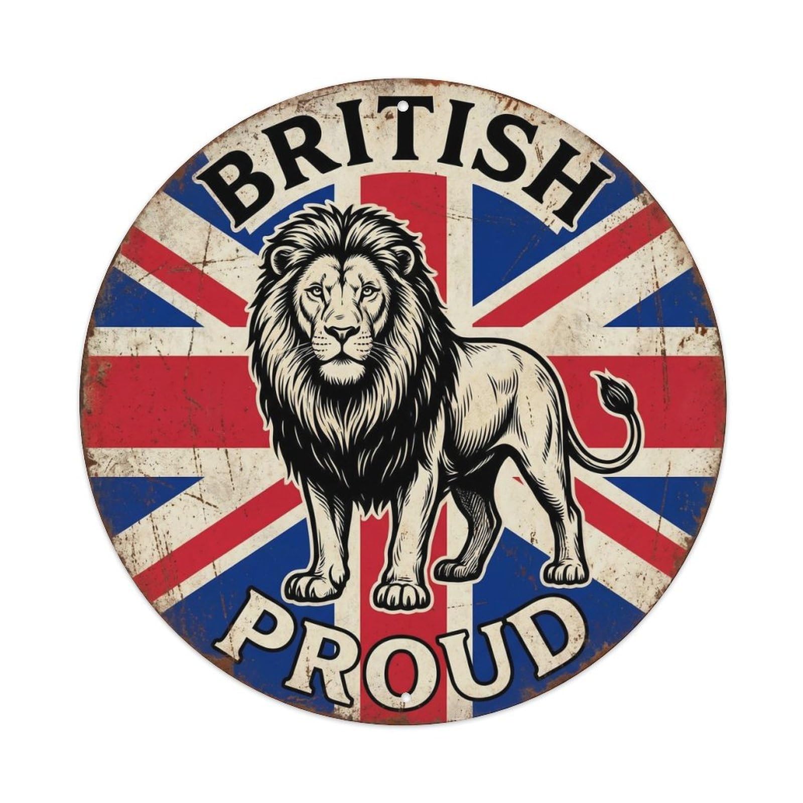 British Proud Lion Wildlife Heritage Emblem Metal Tin Sign