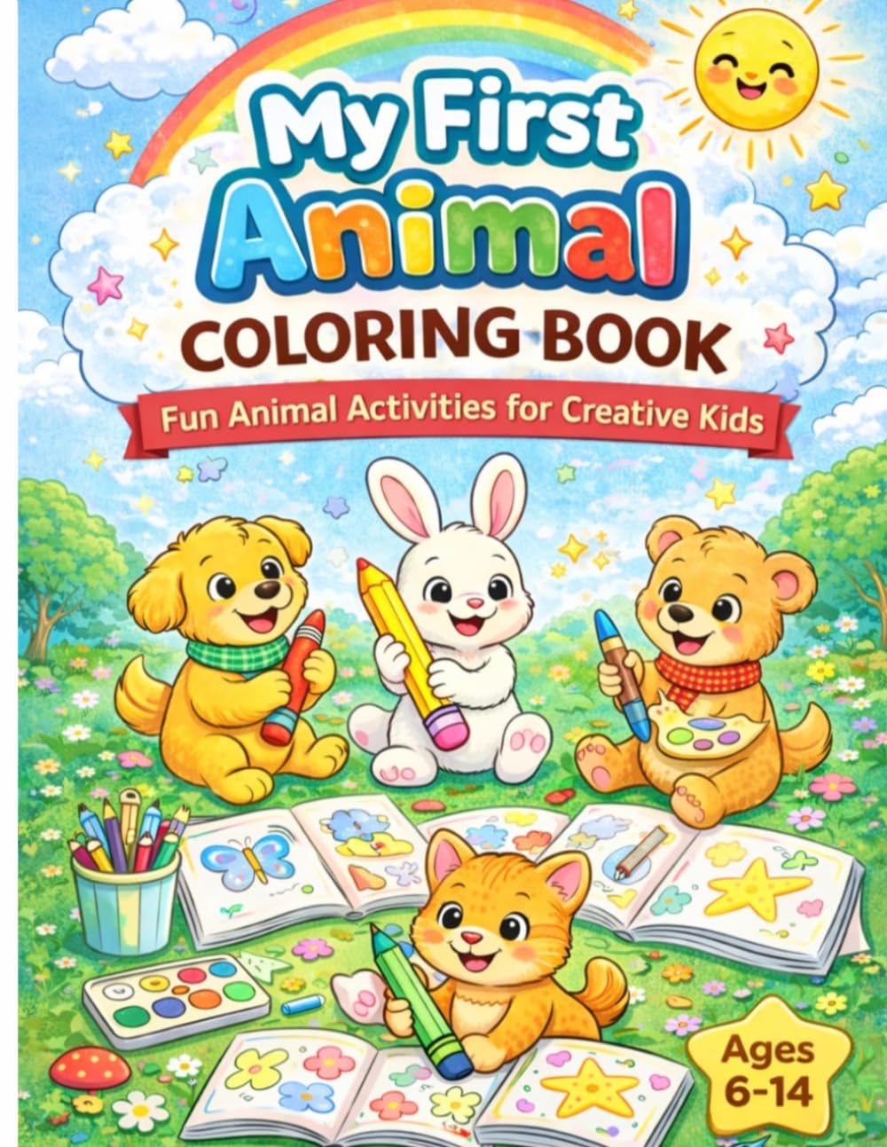 Fun Animal Activities for Creative kids: Fun and Easy Coloring pages for children aged 6-14