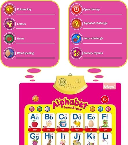 Miniatura 11 de Tabla de pared electrónica interactiva del alfabeto para niños, aprendizaje ABC para niños pequeños, juguetes de aprendizaje para niños pequeños