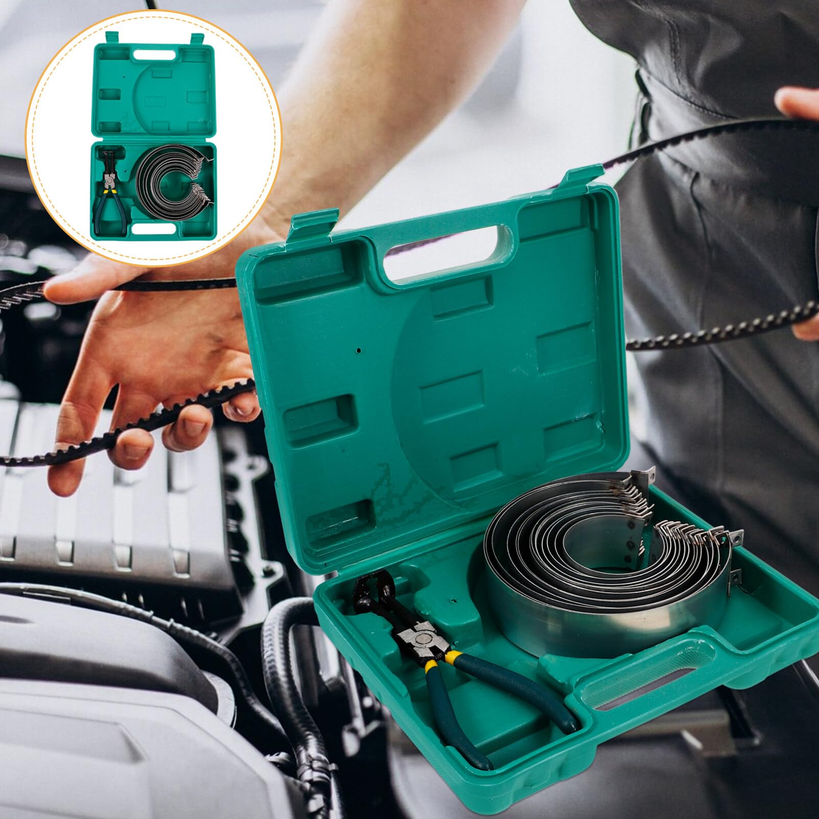 iplusmile Szczypce Do Montażu Tłoków Zestaw Szczypiec Montażowych Do Sprężarek Tłokowych Silnika Zestaw Szczypiec Montażowych Do Narzędzi Mechanika Samochodowego