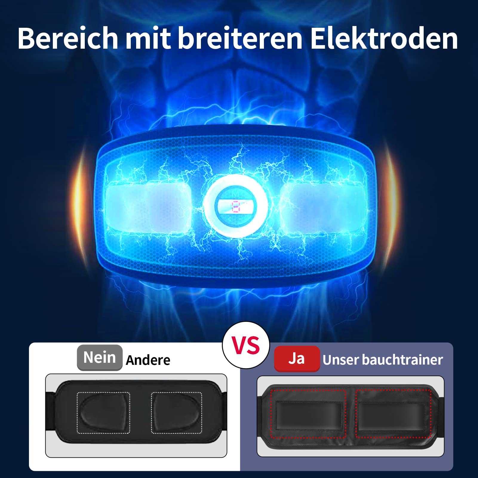 Bauchtrainer EMS Trainingsgerät - Bauchmuskeltrainer,Wissenschaftlich Bestätigt Sicher Effektiv Schnelle EMS-Technologie Bauchtrainer, EMS Bauchmuskeltrainer Mit Zusätzlichem Verlängerungsgurt