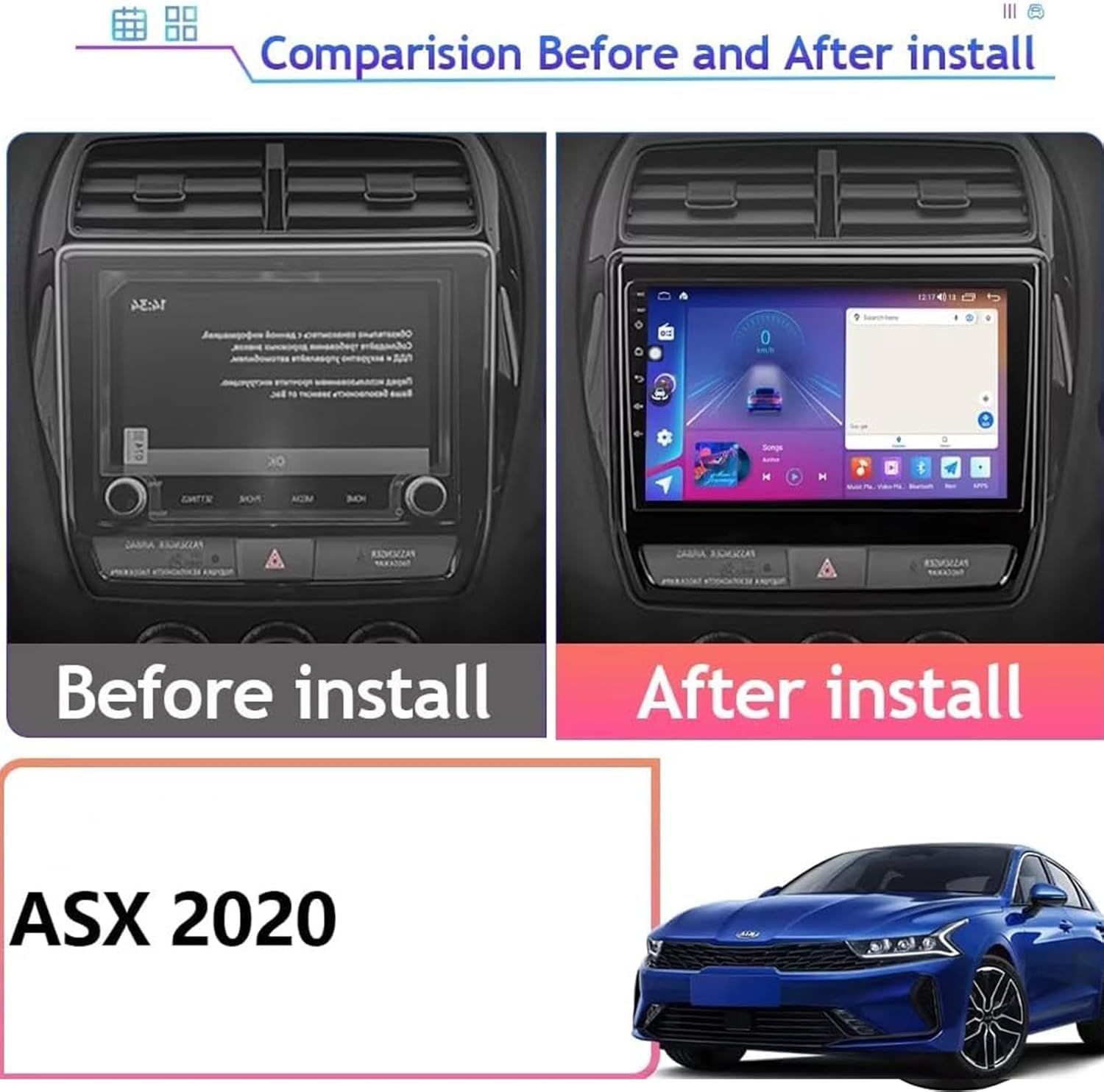Autoestéreo Android 15 Para Mit-subishi ASX 2020 Con Pantalla Táctil De 10'' CarPlay Inalámbrico Android Auto Navegación GPS Bluetooth FM RDS DSP WiFi SWC USB AHD Cámara De Reversa Micrófon(Size:M400)
