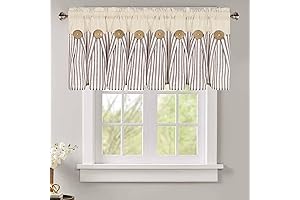 ASPMIZ Cotton Linen Farmhouse Window Valances