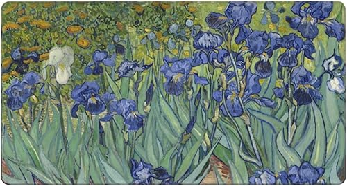Miniatura 1 de Irises by Van Gogh Famous Flowers - Alfombrilla grande para mouse para juegos, XXL de 15.8 x 29.5 pulgadas, base de goma antideslizante, alfombrilla
