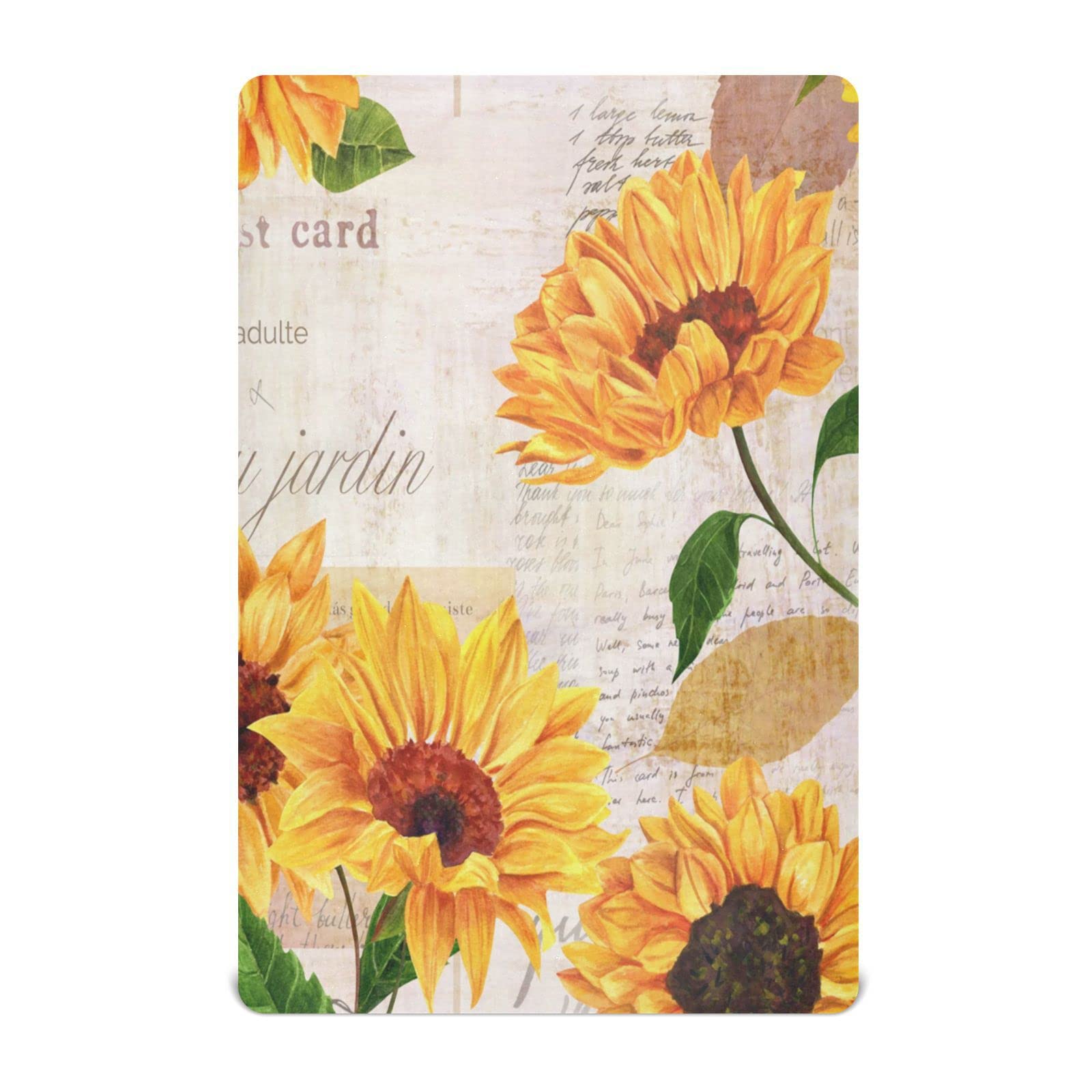 Spannbettlaken für Kinderbett, Vintage-Stil, Sonnenblume, weich, atmungsaktiv, pflegeleicht