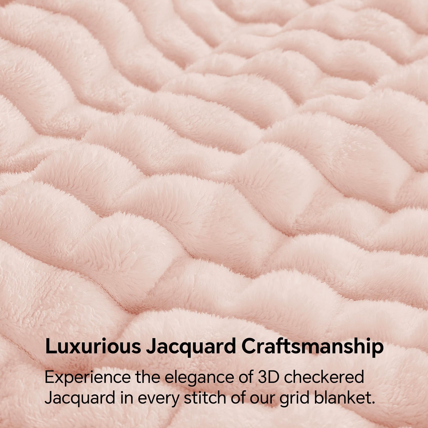 BEDELITE Fluffy Fleece Throw Blanket - Pink Sofa Throw Checkered Design Soft Cosy Warm Small Blankets for Single Bed Gifts for Women - Image 3
