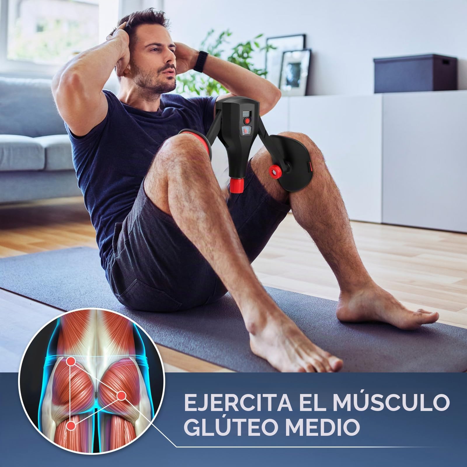 Entrenador de Muslos , Ejercitador Interno del Muslo 0-132 LB, Entrenador Muscular Pélvico con Medidor, Aparato de Culturismo Glúteo, Entrenador de Fitness para los Muslos de Glúteos