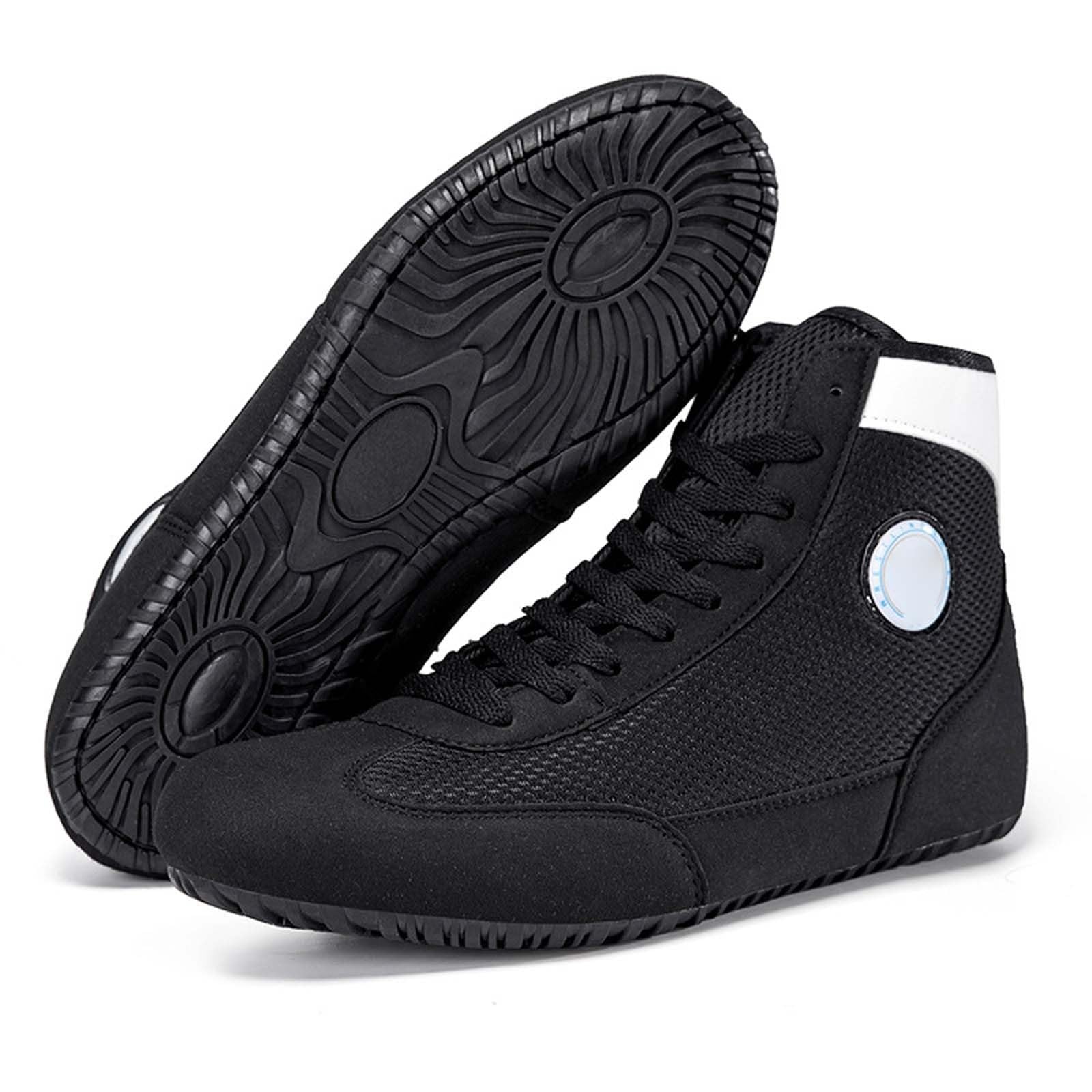 Chaussures de Boxe Montantes d'entraînement, Respirantes, avec Maintien de la Cheville, idéales pour la Lutte et Le Fitness.#Z