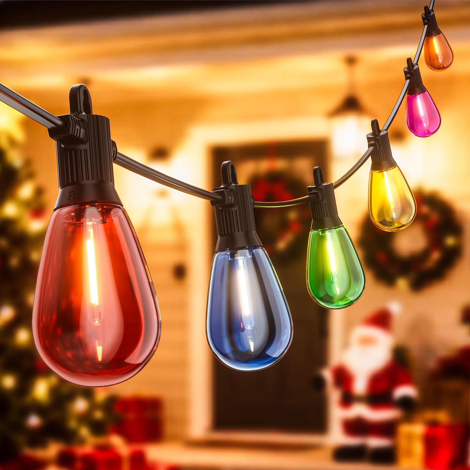 FOOMAN Colourful Outdoor Lights 100FT/30M Mains Powered Garden Waterproof