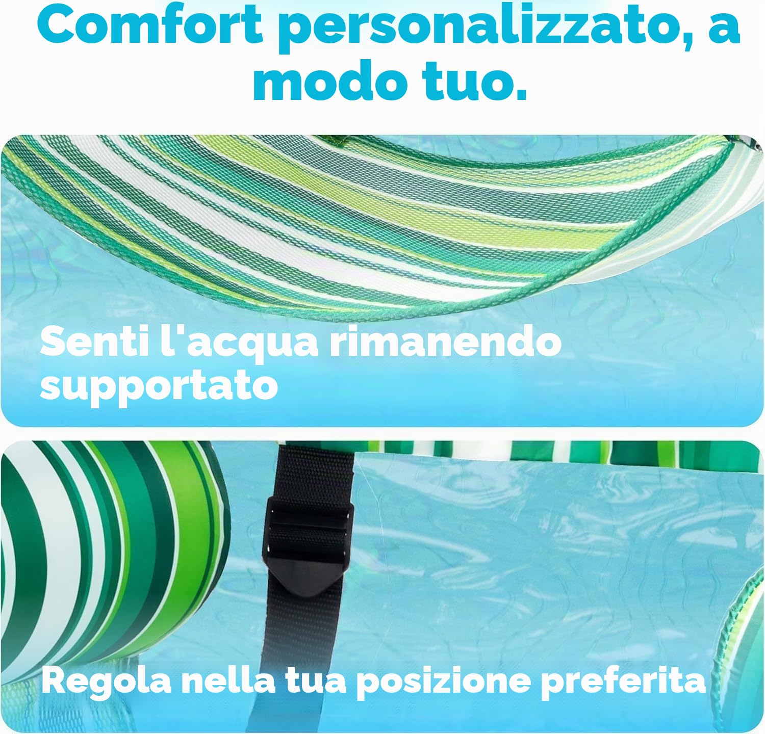 X2 Amaca Galleggiante per Piscina. Amaca da Piscina Gonfiabili. Resistenti Per Adulti, Perfetti Per Feste, Estate, Mare, Lago E Momenti Di Relax In Acqua.