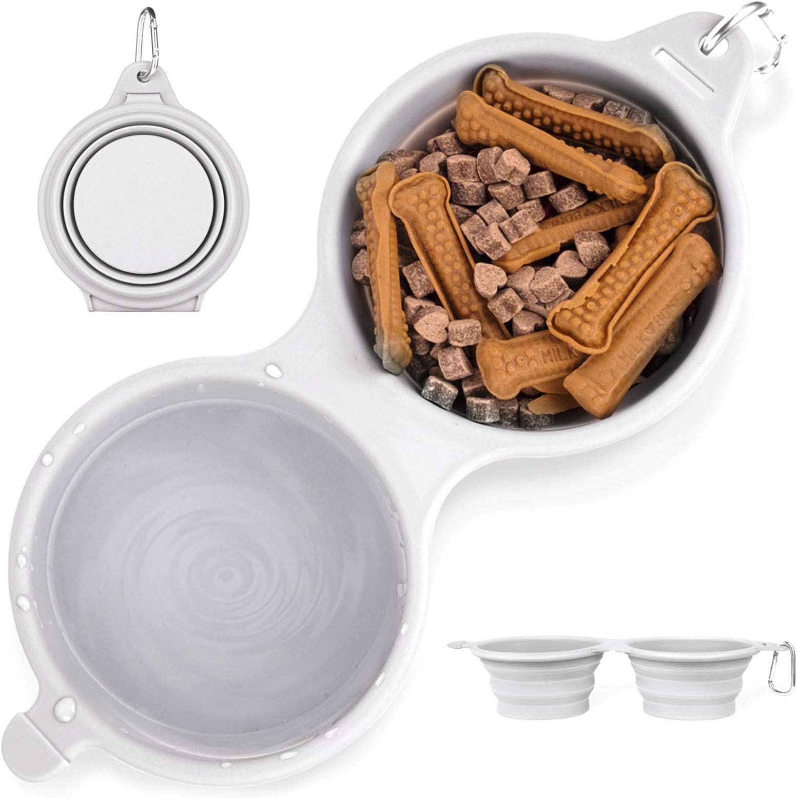 LumoLeaf Collapsible Dog Bowl,Large Dog Travel Bowl,Foldable Expandable Cup Dish for Pet Dog Cat,Food Grade Silicone BPA Free Food Water Feeding Bowl with Free Aluminum Carabiner,Dishwasher Safe