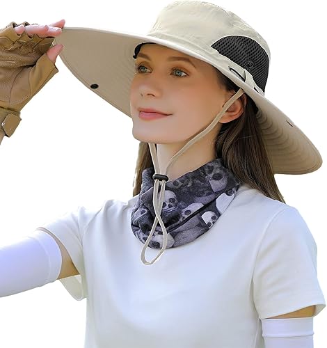 Miniatura 1 de Sombrero de sol para hombres y mujeres, sombrero de pescador de ala ancha, protección UV, repelente al agua, sombrero ventilado para pesca,