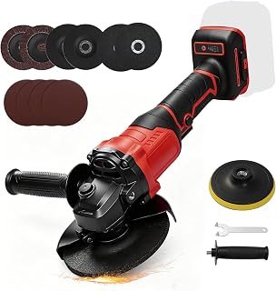 Brushless Cordless Angle Grinder with 125mm Disc Diameter, 125mm Angle Grinder Compatible with Milwaukee 18V Battery, 3-Speed 7000 RPM for Cutting Grinding & Polishing (Yellow)