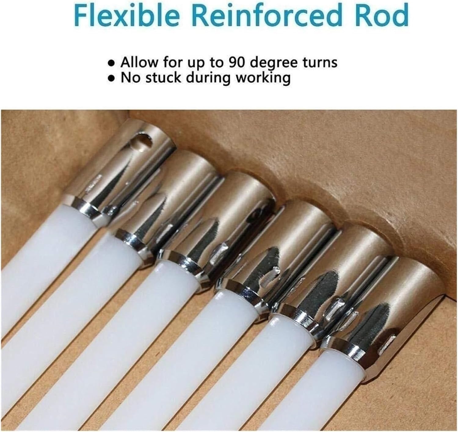 Juego De Cepillos For Limpieza Chimeneas, Deshollinadores Flexibles, Limpiador Fregaderos, Conductos Campana Extractora, Paredes Calderas(9 Rods,610mm)