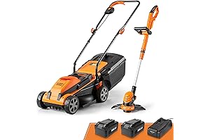 DEWALT 24V Max 13-inch Cordless Mower and Grass Trimmer Combo with 2x...