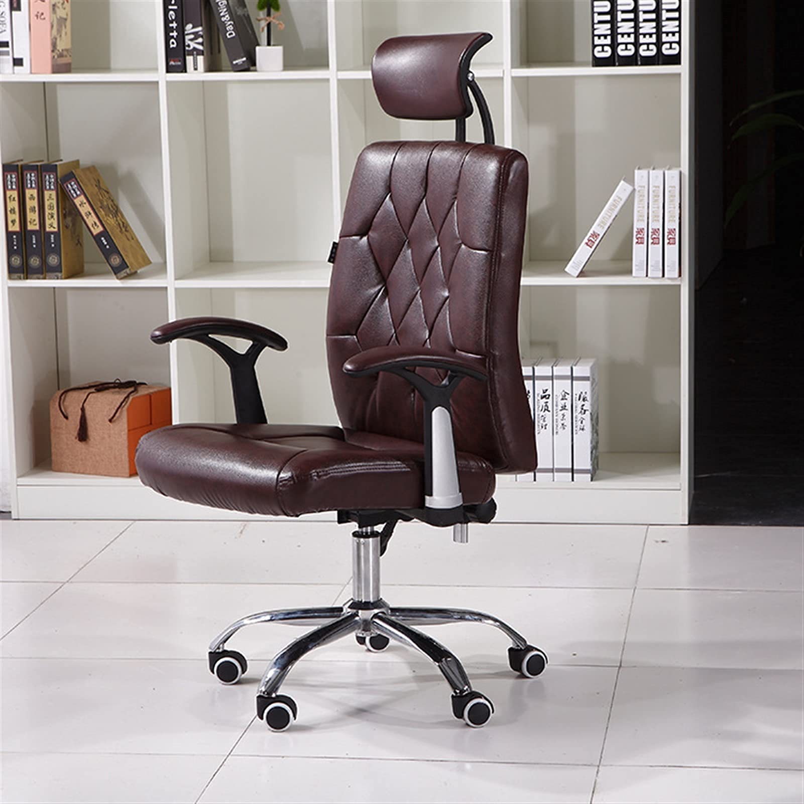 Fotel biurowy Boss Fotel biurowy Ergonomiczny fotel biurowy Regulowany fotel komputerowy z wysokim oparciem, Fotel biurowy PU Skórzany fotel konferencyjny dla kadry kiero