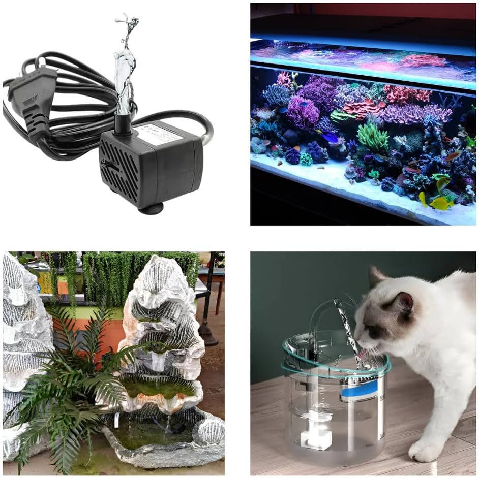 Bomba Submersa para Aquário, Fontes e Bebedouros Pet – Bivolt, 200 L/H, Silenciosa, Econômica e com Elevação de até 60cm