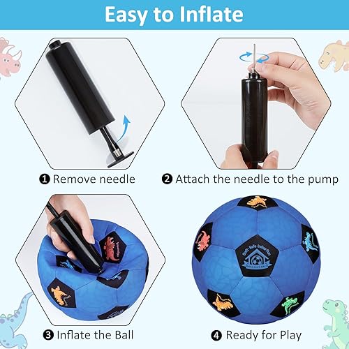 Miniatura 6 de Balón de fútbol para interiores tamaño 3 para niños pequeños, pelotas de fútbol silenciosas, regalos para niños y niñas de 1 a 5 años, pelotas de