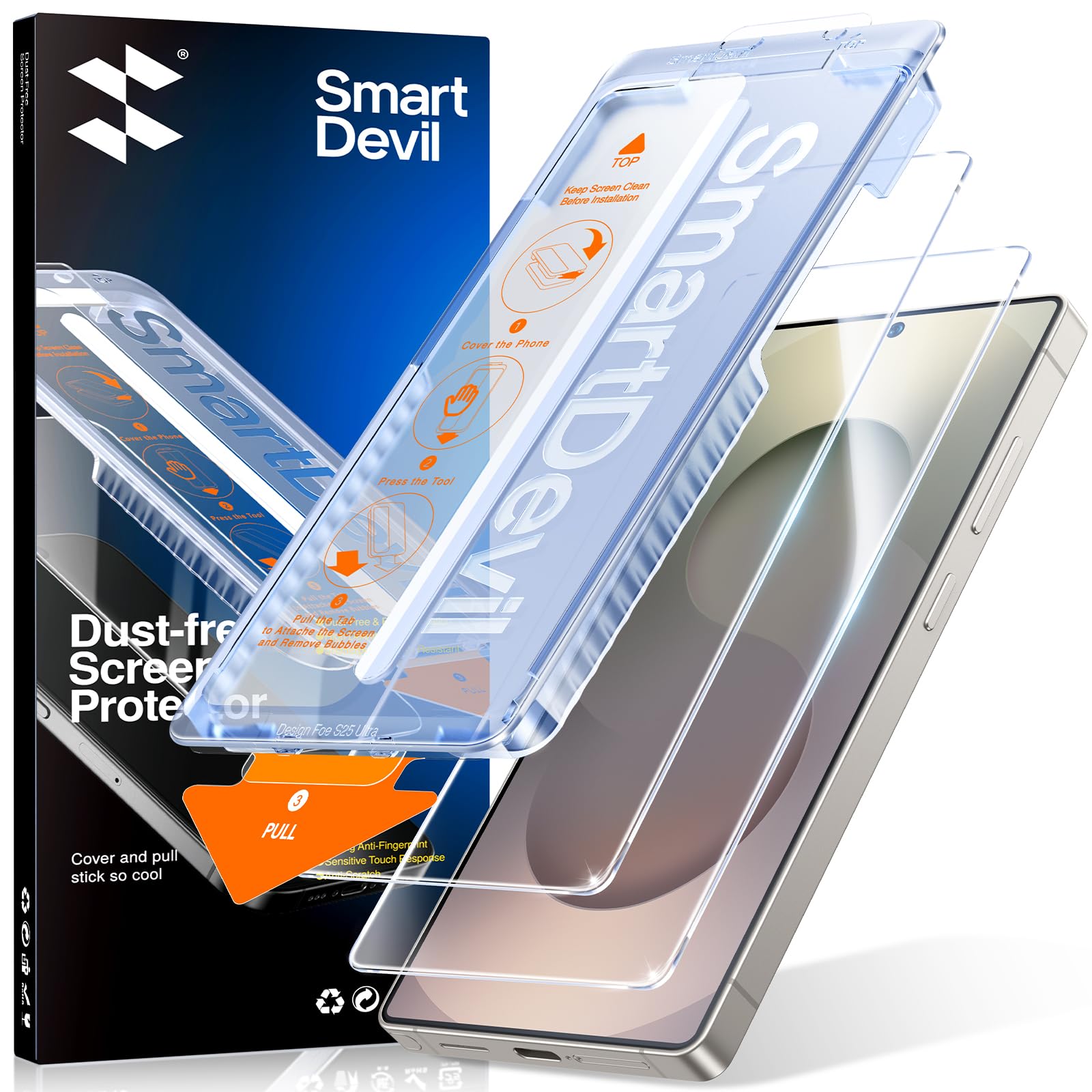 Amazon | 【指紋認証対応】 SmartDevil Galaxy S25 Ultra用ガラス