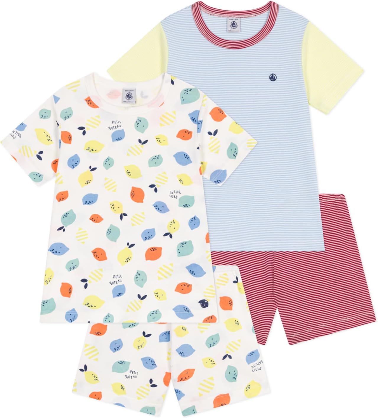 Petit Bateau Pigiama In Cotone 100% – Pacco Da 2 Per Bambine E Ragazze, Maniche Corte