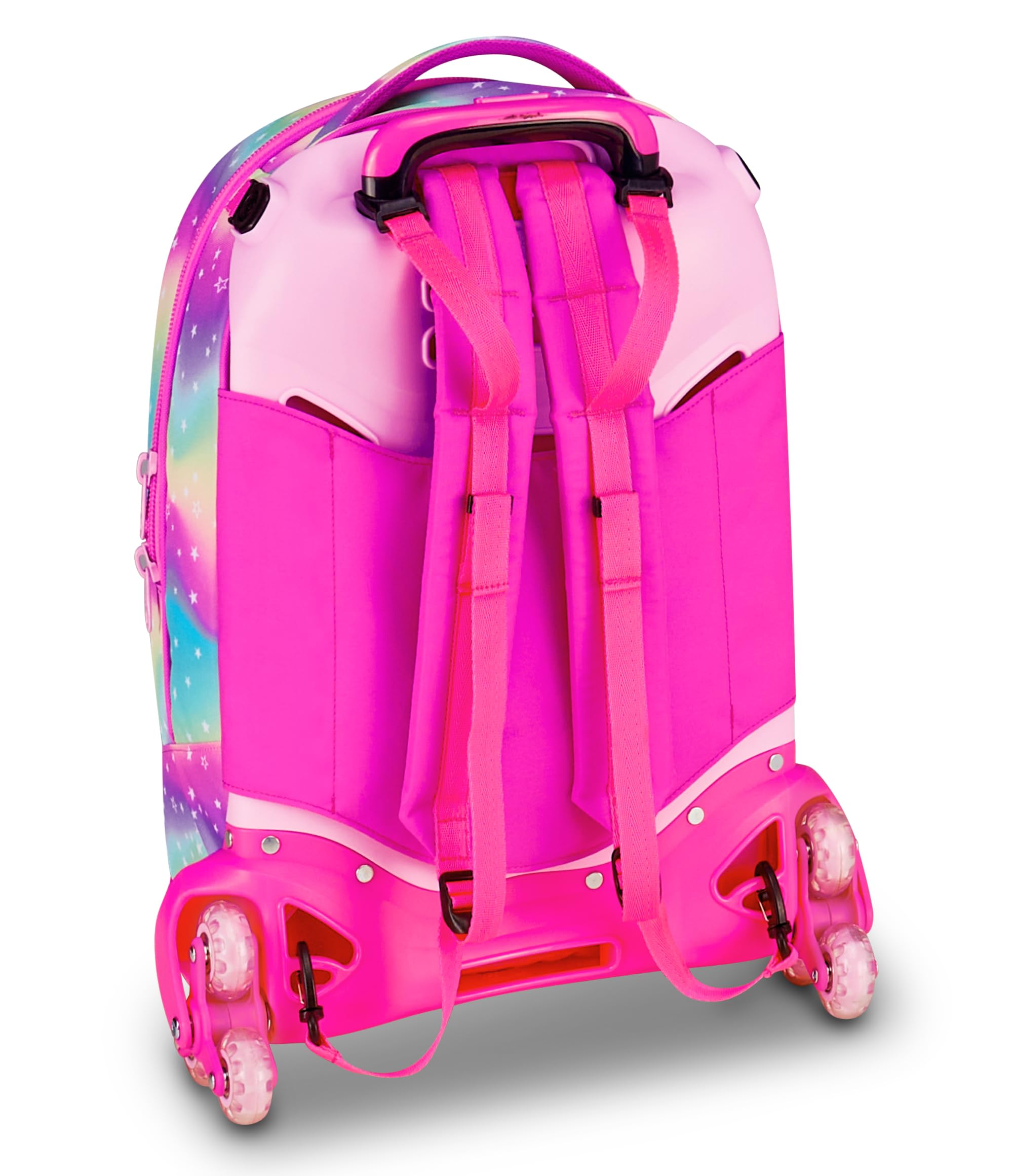 SJ GANG STYLE JAM GANG Trolley Jack 8 ruote SOFT POUCH GIRL, Multicolore, 34L, Scomponibile, Crossover System, 3 in 1, Spallacci a scomparsa, Tasca frontale con mini zaino, Scuola elementare, Bambina
