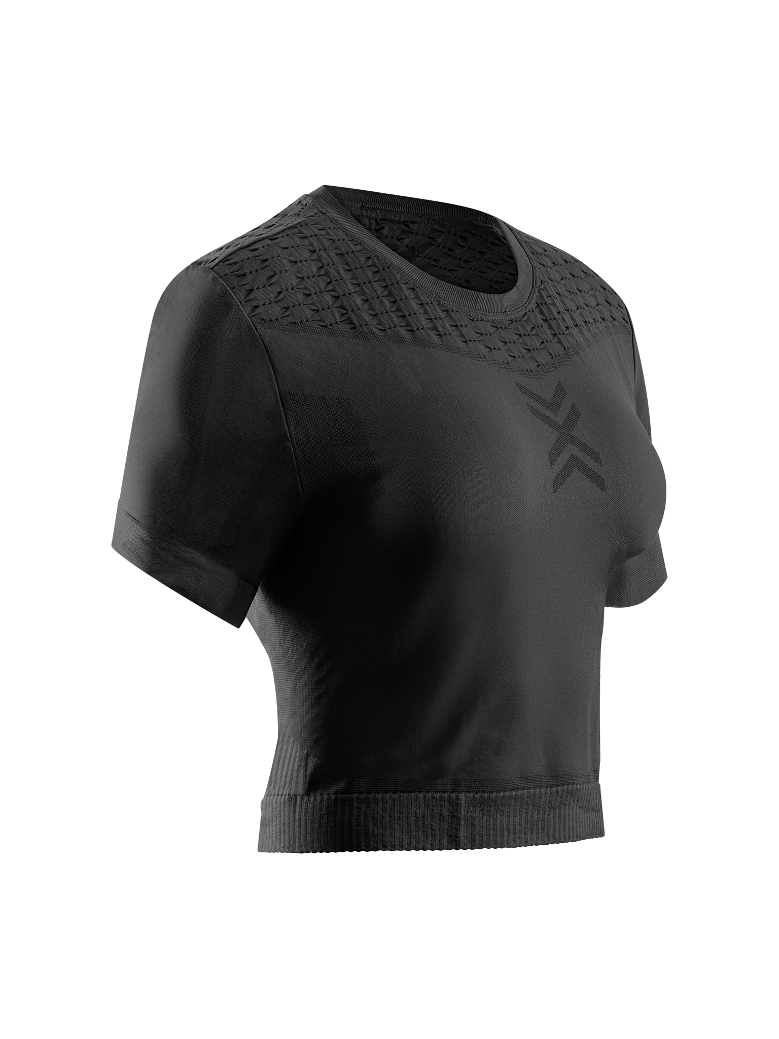 X-BIONIC X-Ential Womens Crop Top - Stylowy i funkcjonalny top treningowy do jogi, siłowni i biegania - Technologia chłodzenia i ogrzewania dla optymalnego komfortu - X Czarny, S