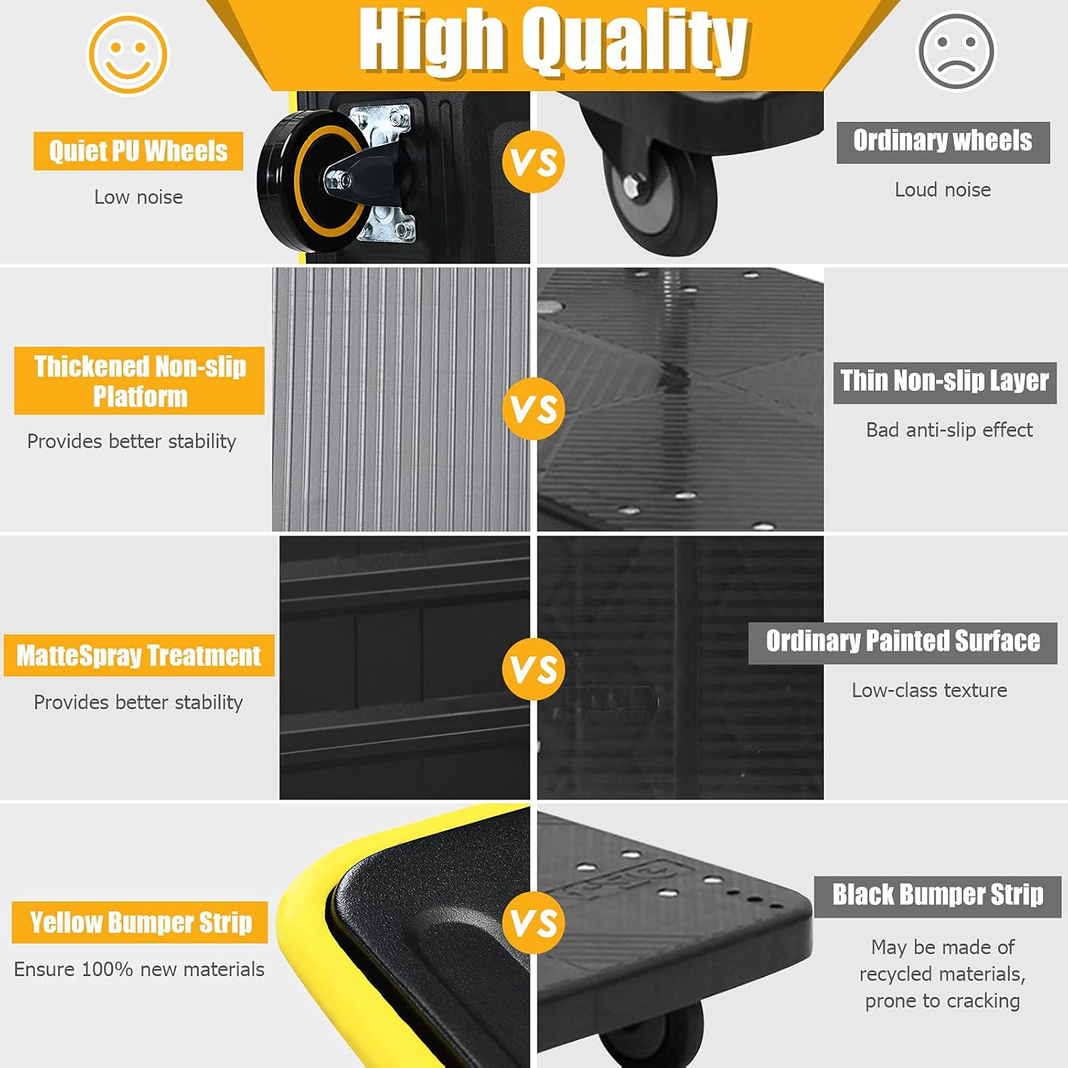 🔥 Crazy Deals Goplus Folding Platform Cart, 330LBS Rolling Flatbed Cart Hand Platform Truck Push Dolly for Loading, Yellow Get Special Price Goplus Folding Platform Cart, 330LBS Rolling Flatbed Cart Hand Platform Truck Push Dolly for Loading, Yellow