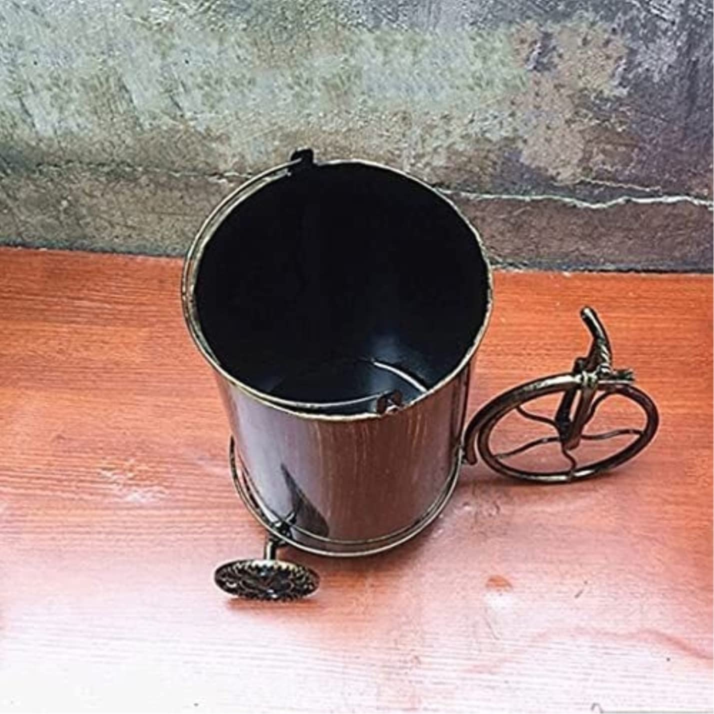 Portarifiuti Pattumiera Cucina Pattumiera In Metallo Per La Spazzatura In Camera Da Letto Cestini Per La Spazzatura In Stile Retrò Per Biciclette Per La Casa Cestino di Spazzatura ( Color : C , Size :