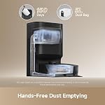 DREAME D20 Plus Aspirateur robot, 13,000Pa Aspiration, DuoBrush pour les cheveux de chien, la poussière auto-empty, LDS Navigation, 2-in-1 aspirateur & Mop, planchers durs & Des tapis, 5,200mAh Batterie, App & Contrôle de la voix noir