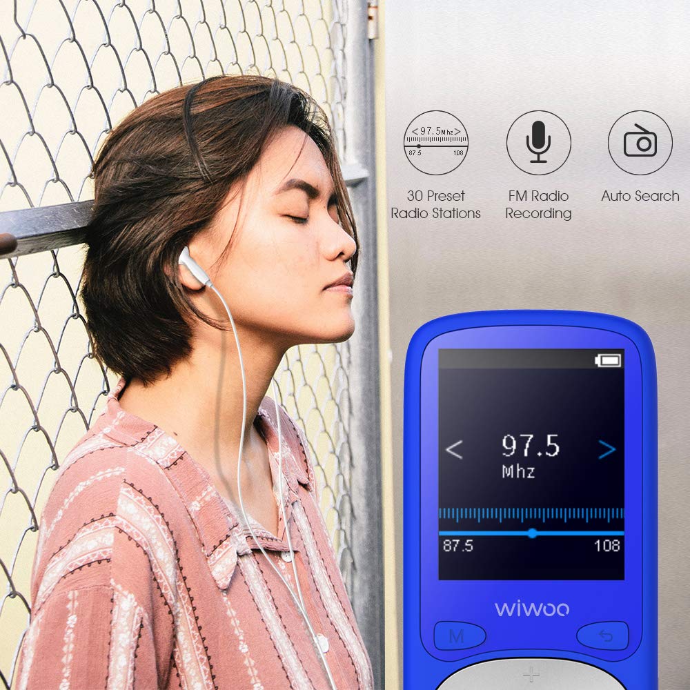 wiwoo 16GB Portable MP3 Player With Fm Radio, Lossless Music Player