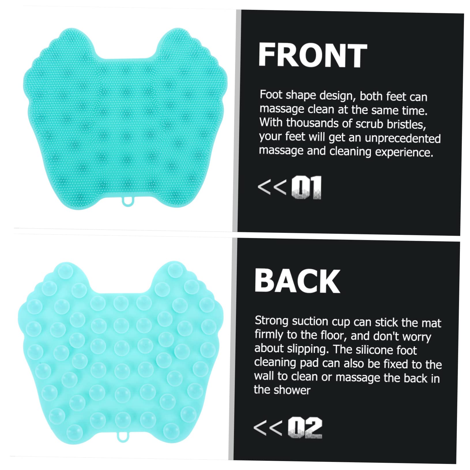 Cepillo de Silicona para Pies Masajeador y Exfoliante Alfombrilla Duradera Antideslizante para Limpieza y Cuidado de Talones Secos Herramienta para Pedicura Ducha Color Azul