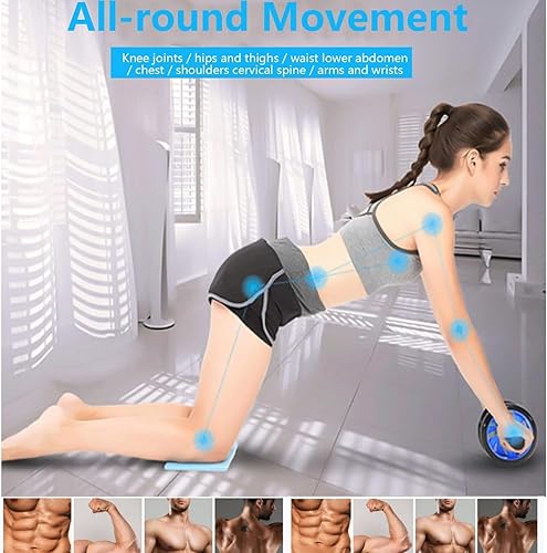 Miniatura 4 de Rueda de rodillo abdominal, rueda abdominal para máquina de ejercicio abdominal, equipo de gimnasio en casa para entrenamiento de núcleo, sin ruido,