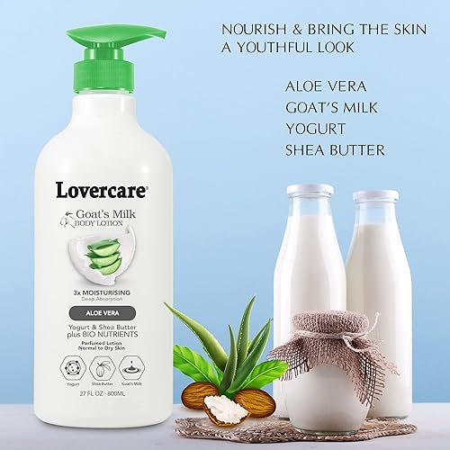 Miniatura 6 de Lover's Care Loción corporal de leche de cabra para piel seca Aloe Vera 27.05oz (27.1 fl oz) - Combo loción corporal y gel de baño