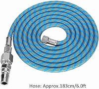 Cocoarm Nylon Légecset Tömlő Adapter Készlet - 1,83m Flexibilis Levegőcső 1/8"-1/4" Csatlakozókkal Festékszóróhoz, Kompresszorhoz - Kék-Sárg 7