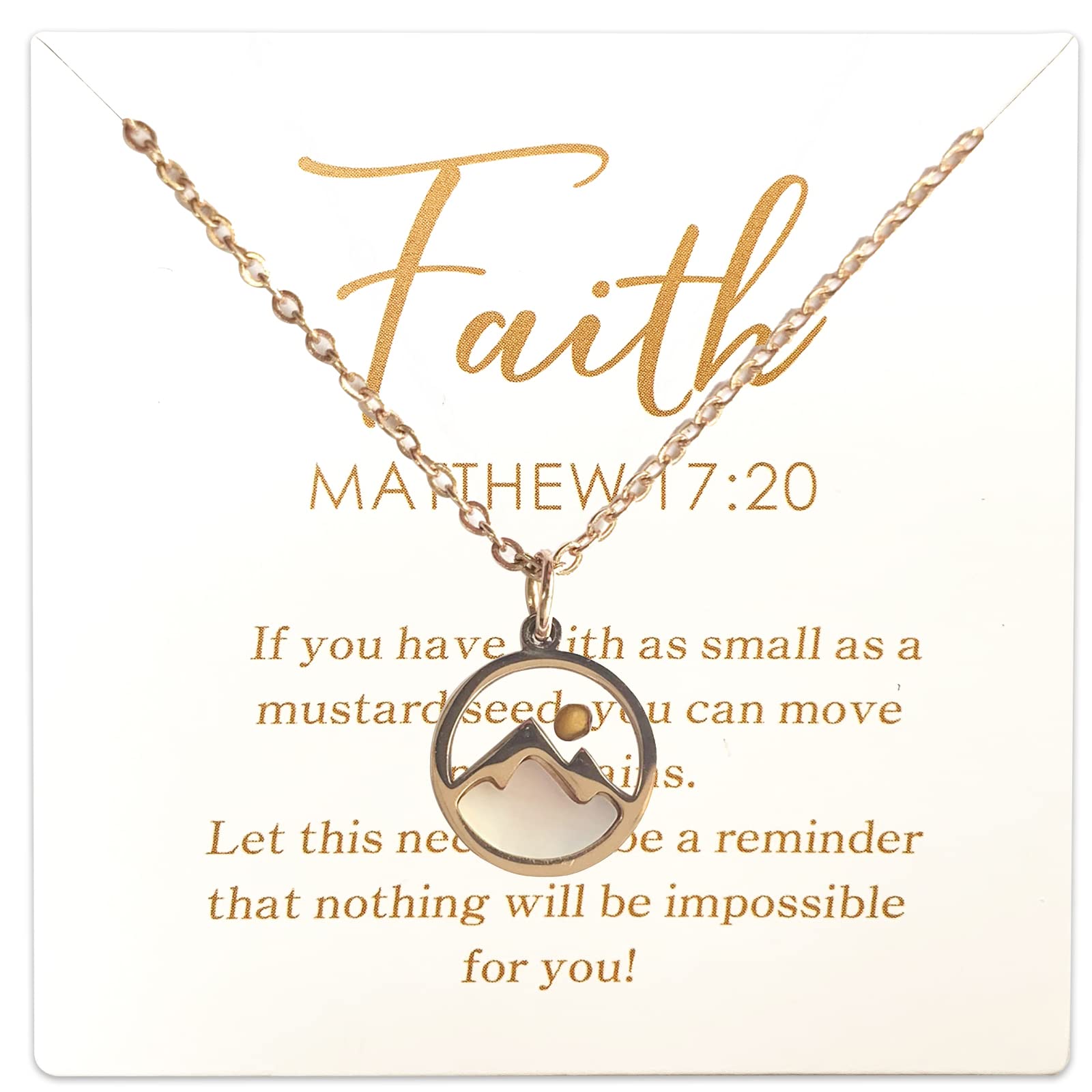 Christian Gifts Mustard Seed Necklace for Women,Move Mountains Shell Necklaces Christian Faith Jewelry for Women…