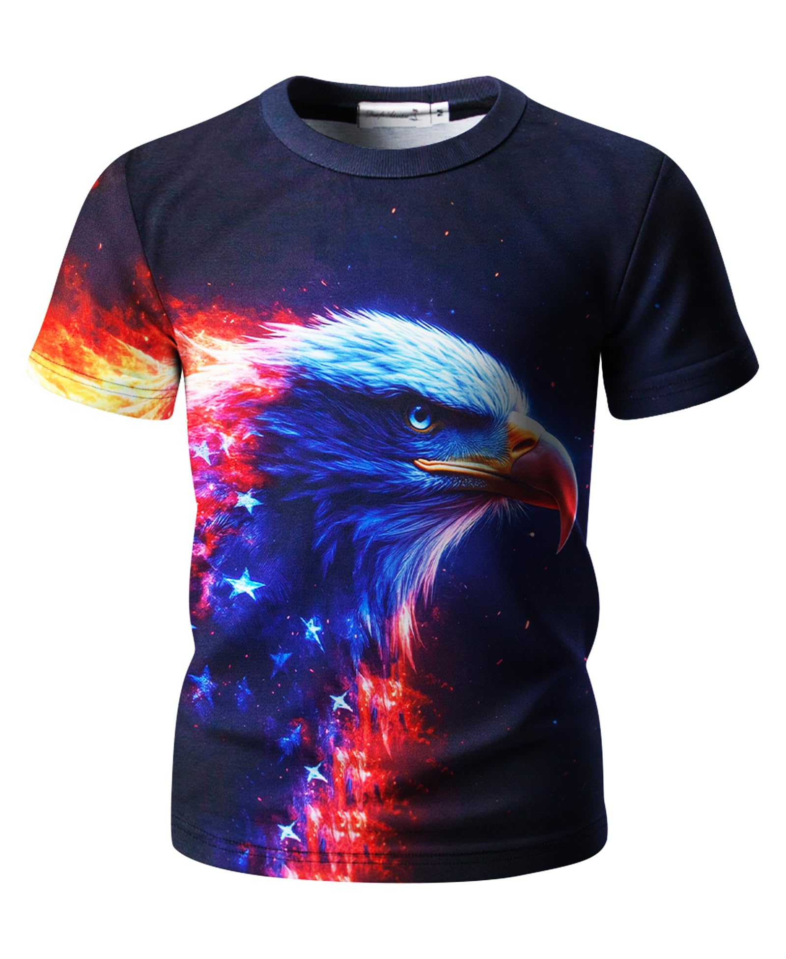 Weecreeture Kids Neon Graphic T-Shirt – Fun 3D Printed Short Sleeve Tees for Boys and Girls Ages 4-16