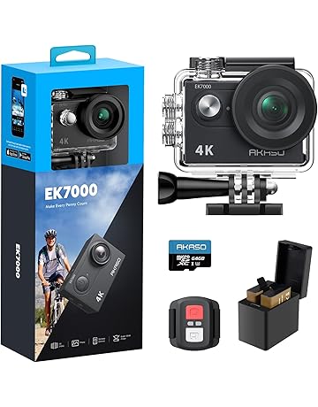 AKASO EK7000 4K30FPS Action Camera with 64GB microSDXC Memory Card - 20MP Ultra HD Underwater Camera 170 Degree Wide Angle Waterproof Camera with Accessory Kit
