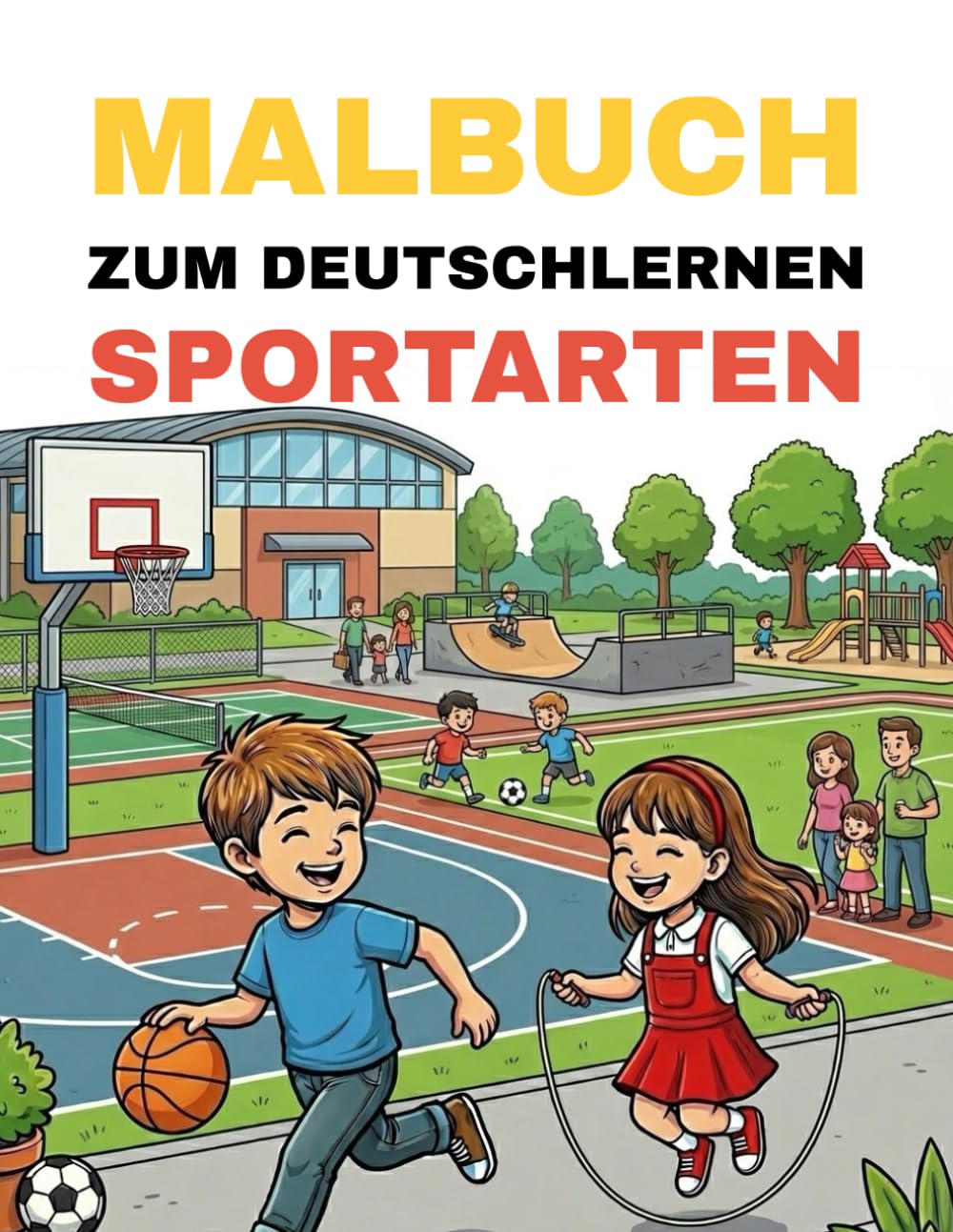 Malbuch zum Deutschlernen – Sportarten: Male spannende Sportarten und lerne ihre deutschen Namen spielerisch