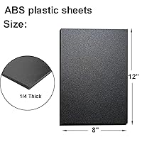 Vista 2 de Hoja de plástico ABS de 1/4 de pulgada de grosor, 8 x 12 pulgadas, color negro, hojas de plástico moldeables, protector de quilla, hoja de plástico