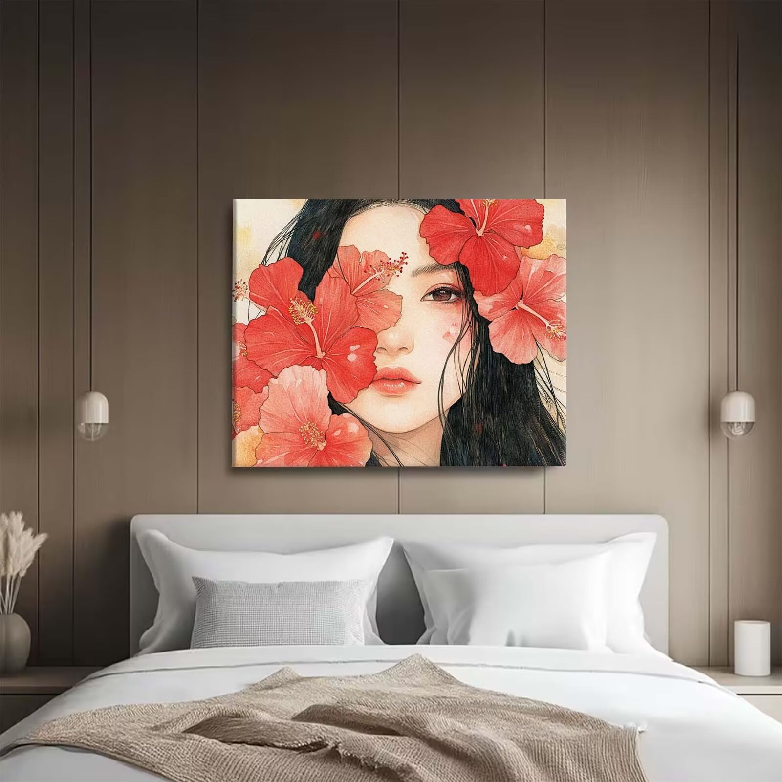 Dipingere con i Numeri Adulti Fiori 60x80cm, Color by Number Creart j0-677