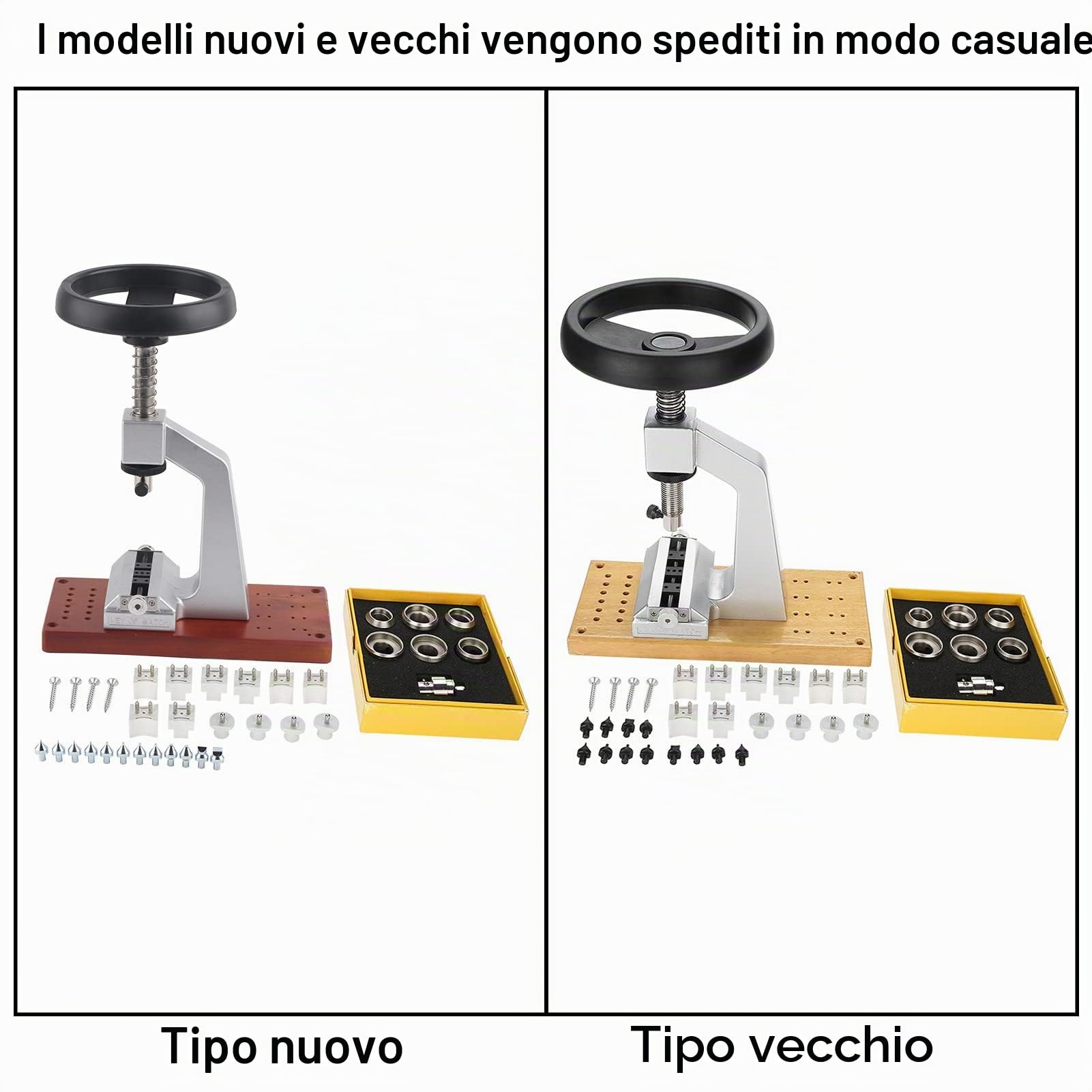 Apriscatole orologio da banco con cassa apribile, strumento da polso con apertura posteriore con 6 dadi per