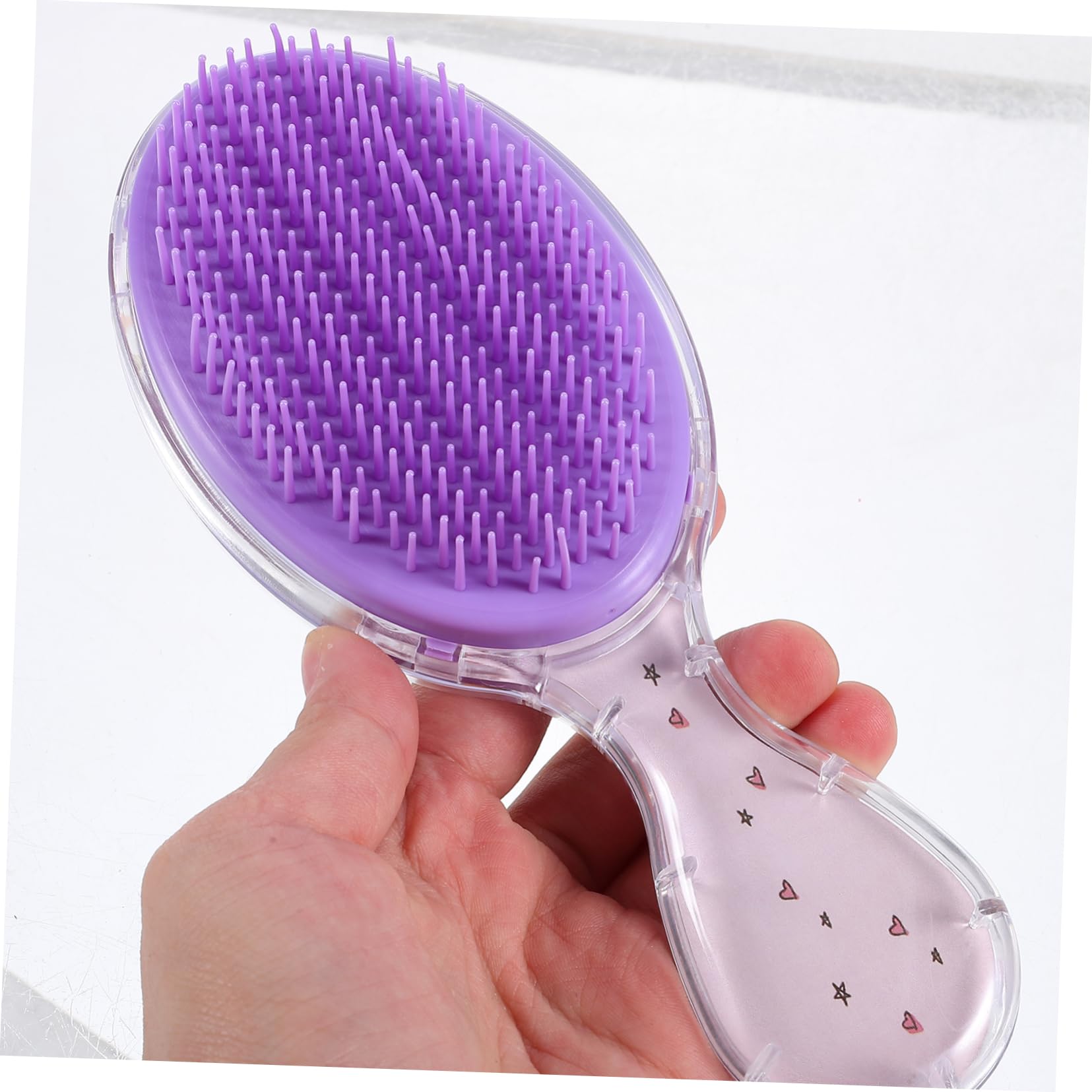 FRCOLOR 10 Piezas Peine ovalado de dibujos animados cepillo para cabello rizado cepillo de pelo lindo viajar escobilla hair cepillo desenredante cepillo de viaje para pelo mojado Púrpura
