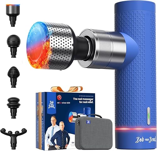 BOB AND BRAD Pistola de masaje A7 Pro Masajeador de percusión de tejido profundo con terapia de calor y frío - Amplitud de 0.433 in, fuerza de