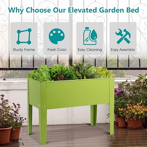 Vista 29 de Giantex macetero alto, elevado, para plantas, para jardín, para aire libre